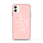 Personalised Wifey Pink Apple iPhone 11 in White with Pink Impact Case