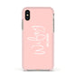 Personalised Wifey Pink Apple iPhone Xs Impact Case Pink Edge on Gold Phone