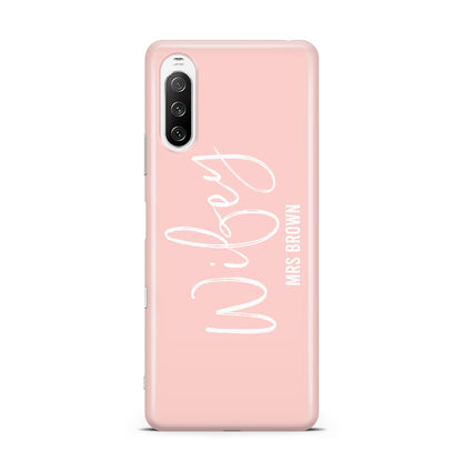 Personalised Wifey Pink Sony Xperia 10 III Case