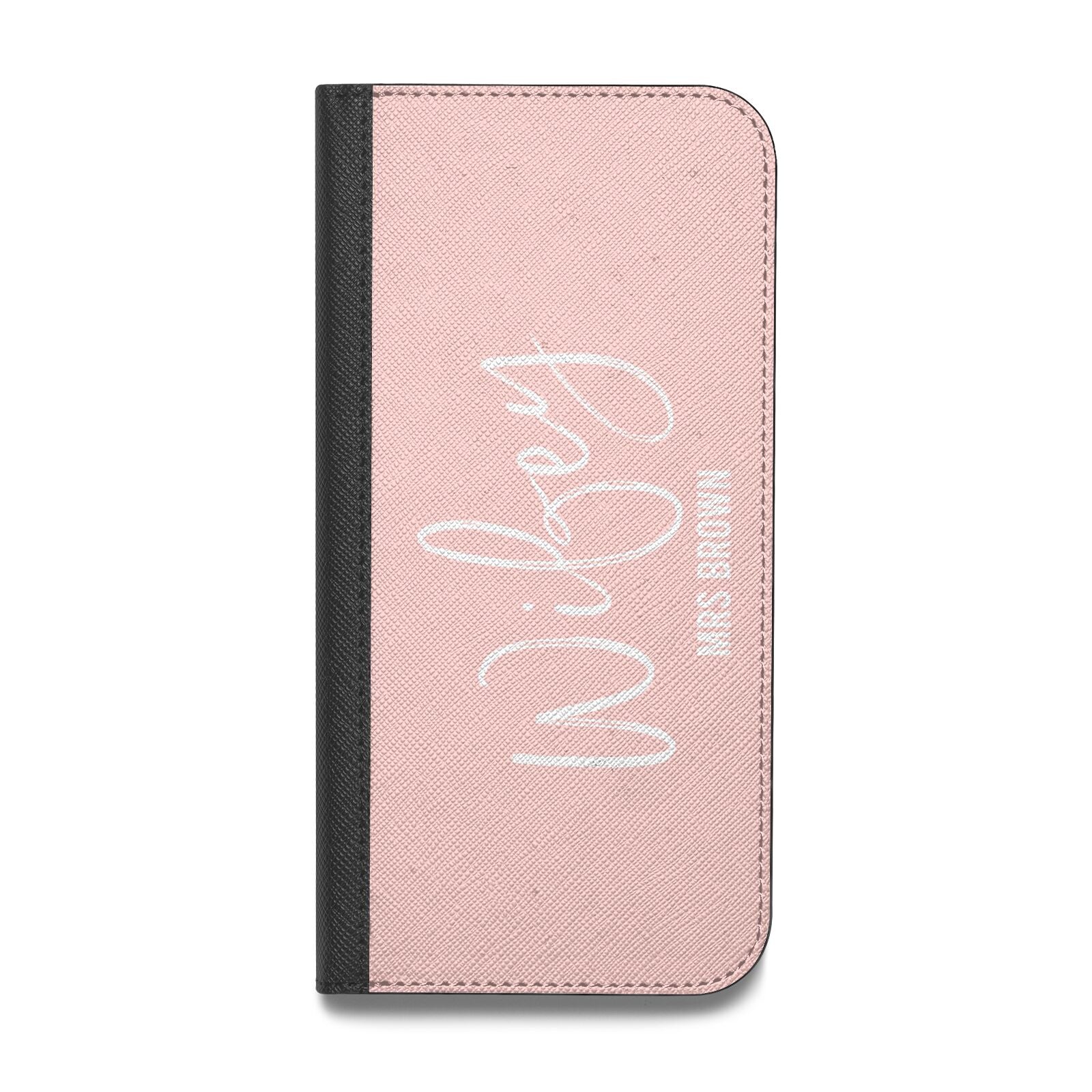 Personalised Wifey Pink Vegan Leather Flip Samsung Case