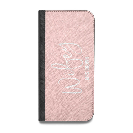 Personalised Wifey Pink Vegan Leather Flip Samsung Case
