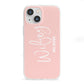 Personalised Wifey Pink iPhone 13 Mini Clear Bumper Case