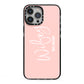 Personalised Wifey Pink iPhone 13 Pro Max Black Impact Case on Silver phone