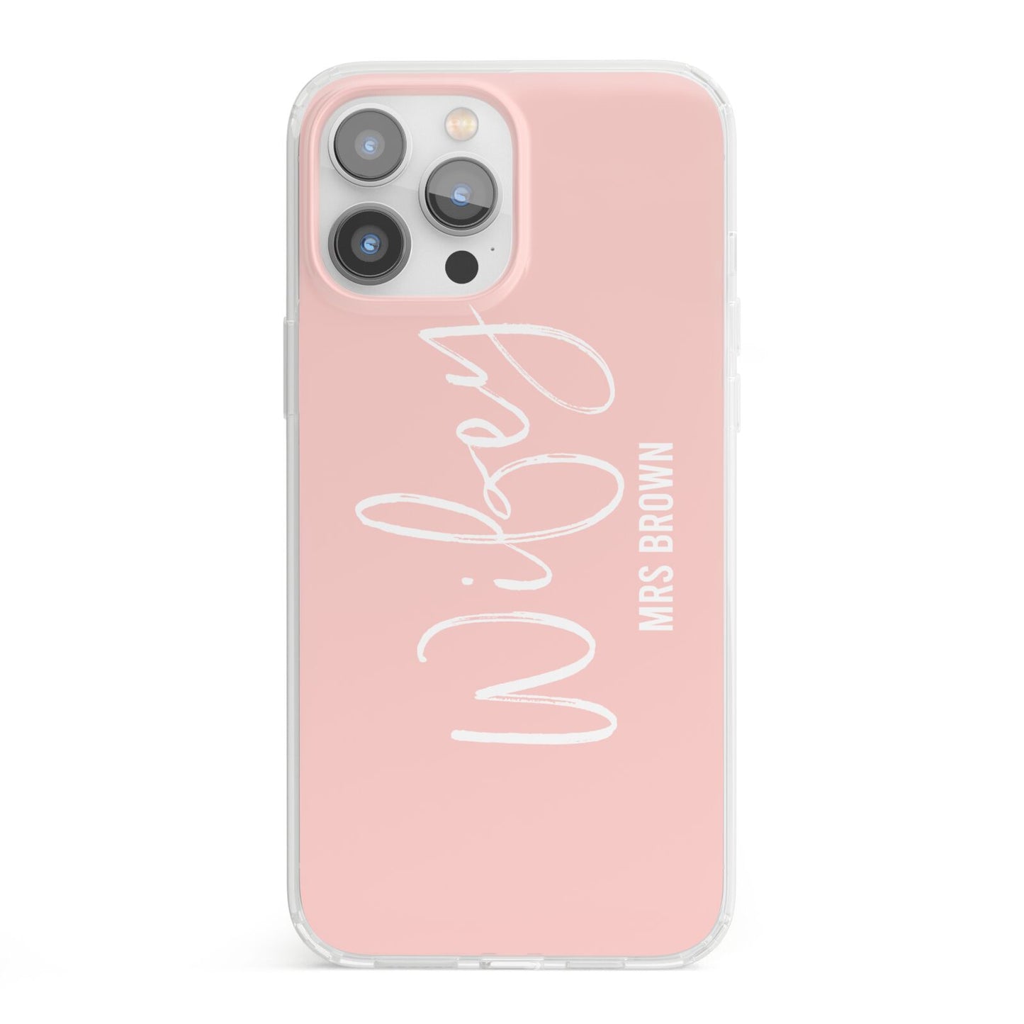 Personalised Wifey Pink iPhone 13 Pro Max Clear Bumper Case