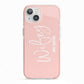 Personalised Wifey Pink iPhone 13 TPU Impact Case with Pink Edges