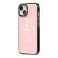 Personalised Wifey Pink iPhone 14 Black Impact Case Side Angle on Silver phone
