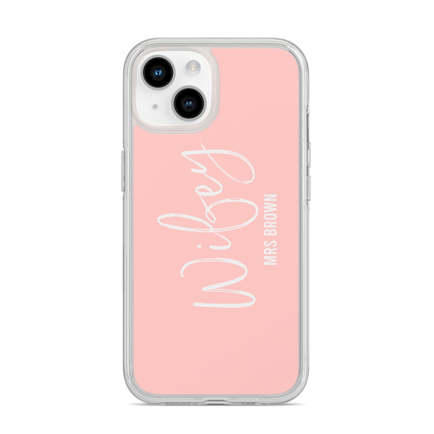 Personalised Wifey Pink iPhone 14 Clear Tough Case Starlight