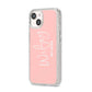 Personalised Wifey Pink iPhone 14 Glitter Tough Case Starlight Angled Image