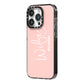 Personalised Wifey Pink iPhone 14 Pro Black Impact Case Side Angle on Silver phone