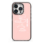 Personalised Wifey Pink iPhone 14 Pro Black Impact Case on Silver phone