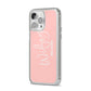 Personalised Wifey Pink iPhone 14 Pro Max Clear Tough Case Silver Angled Image