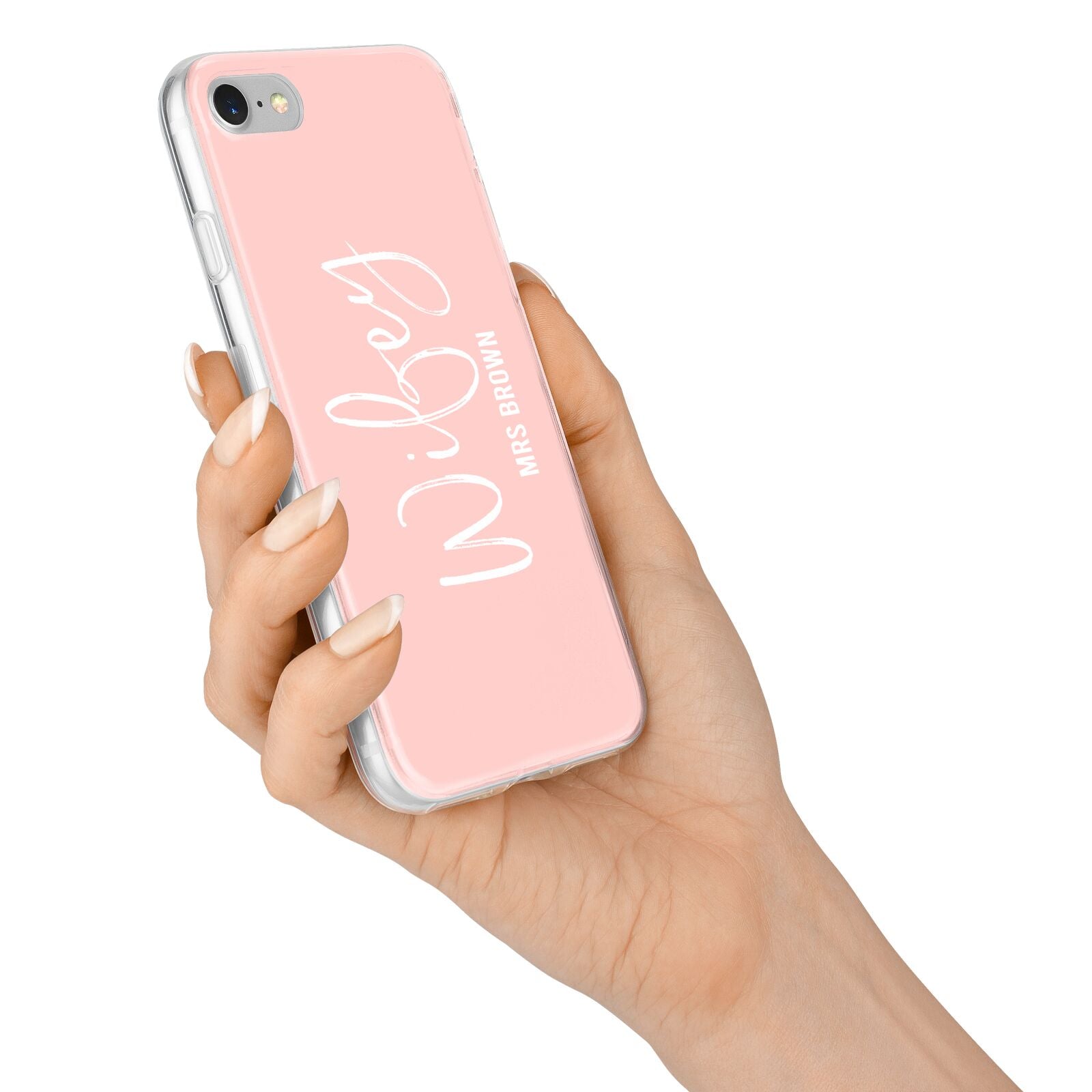 Personalised Wifey Pink iPhone 7 Bumper Case on Silver iPhone Alternative Image