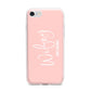 Personalised Wifey Pink iPhone 7 Bumper Case on Silver iPhone