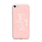 Personalised Wifey Pink iPhone 7 Bumper Case on Silver iPhone