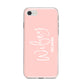 Personalised Wifey Pink iPhone 8 Bumper Case on Silver iPhone