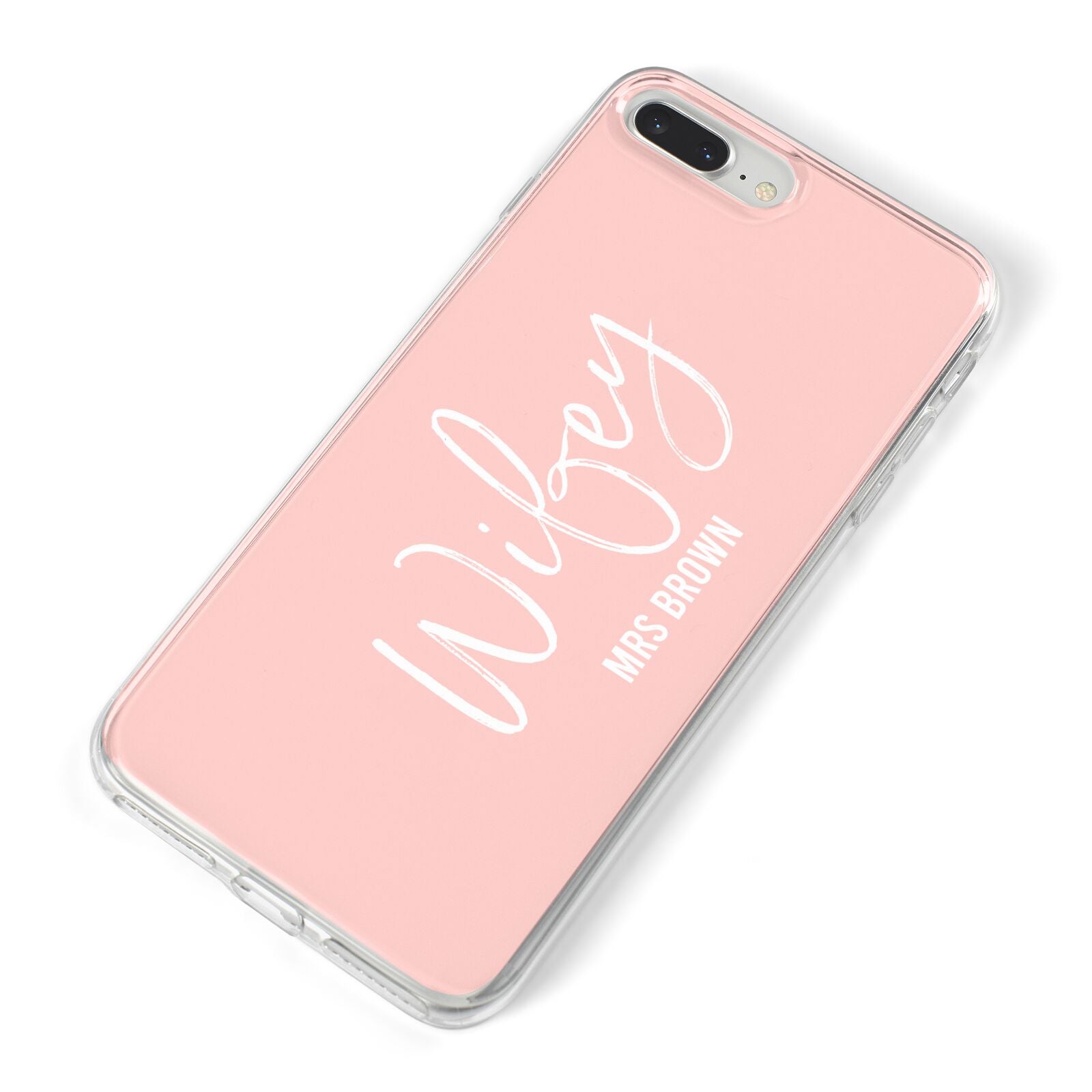 Personalised Wifey Pink iPhone 8 Plus Bumper Case on Silver iPhone Alternative Image