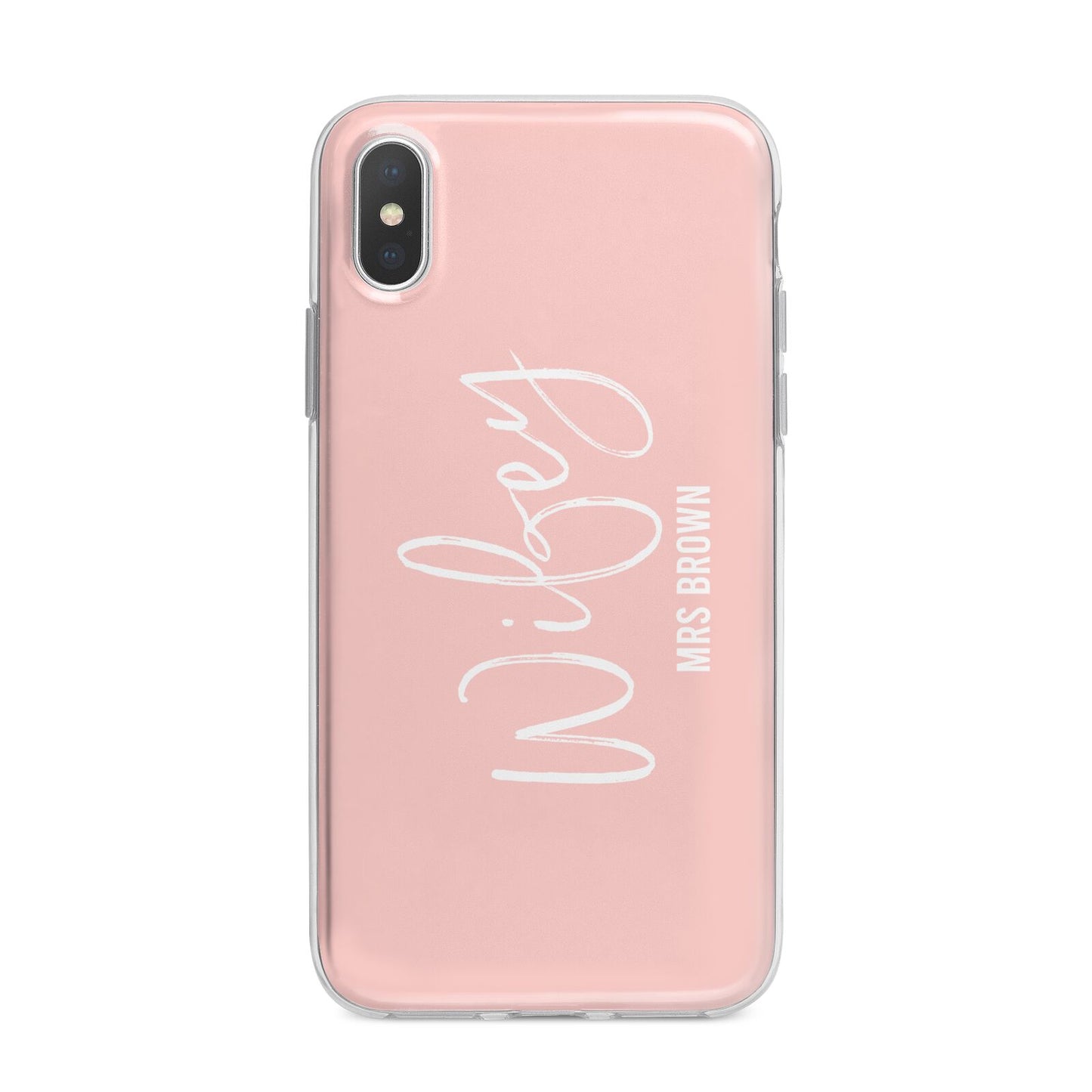 Personalised Wifey Pink iPhone X Bumper Case on Silver iPhone Alternative Image 1