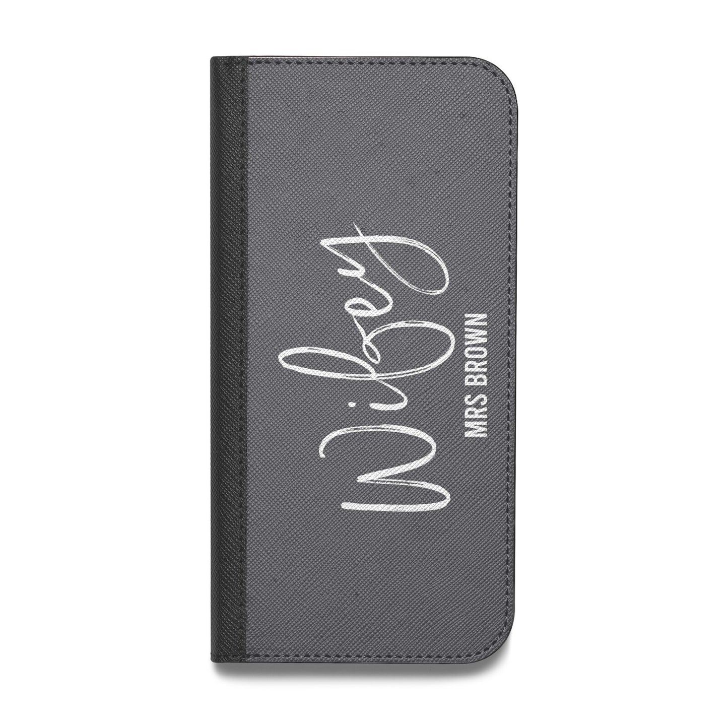 Personalised Wifey Vegan Leather Flip Samsung Case