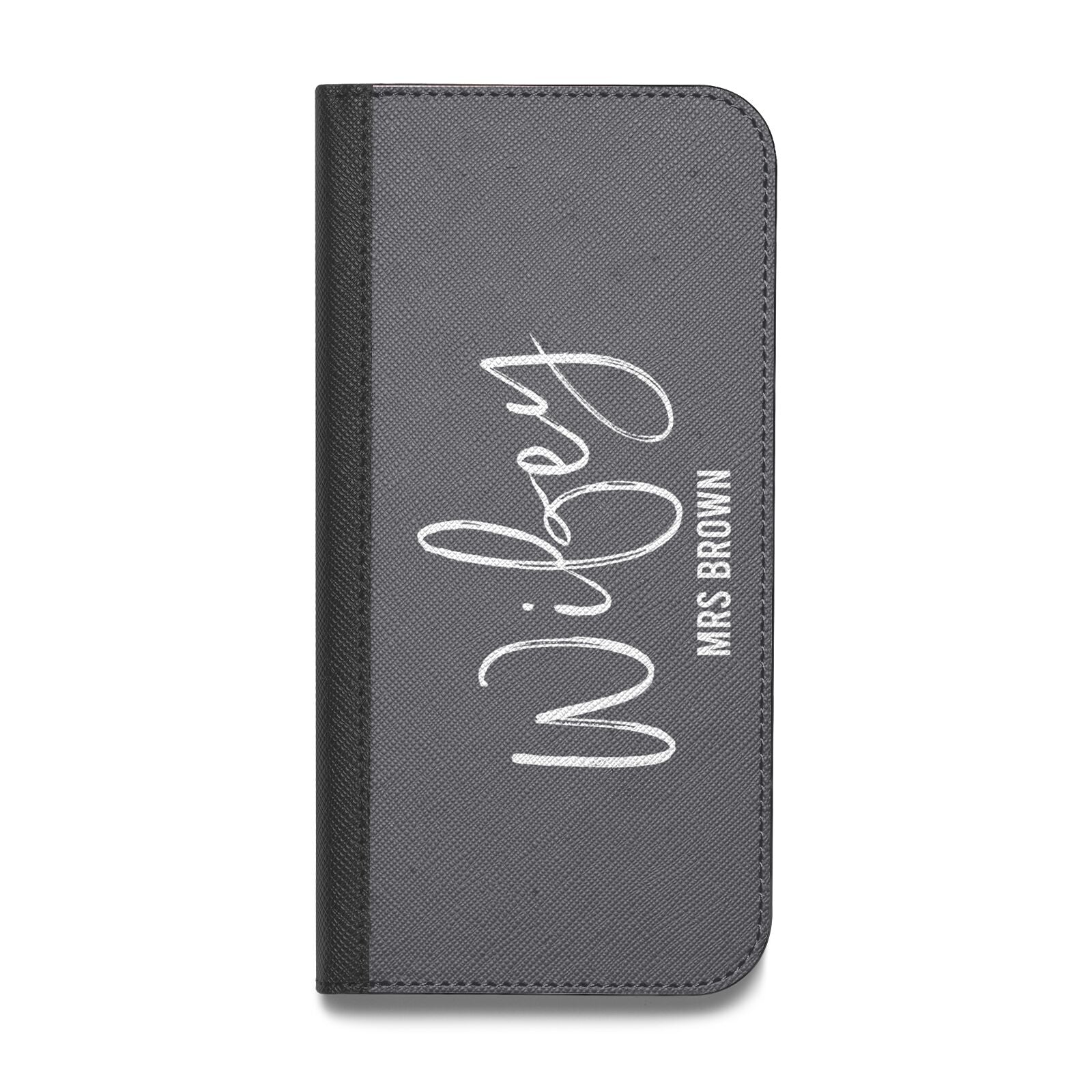 Personalised Wifey Vegan Leather Flip Samsung Case