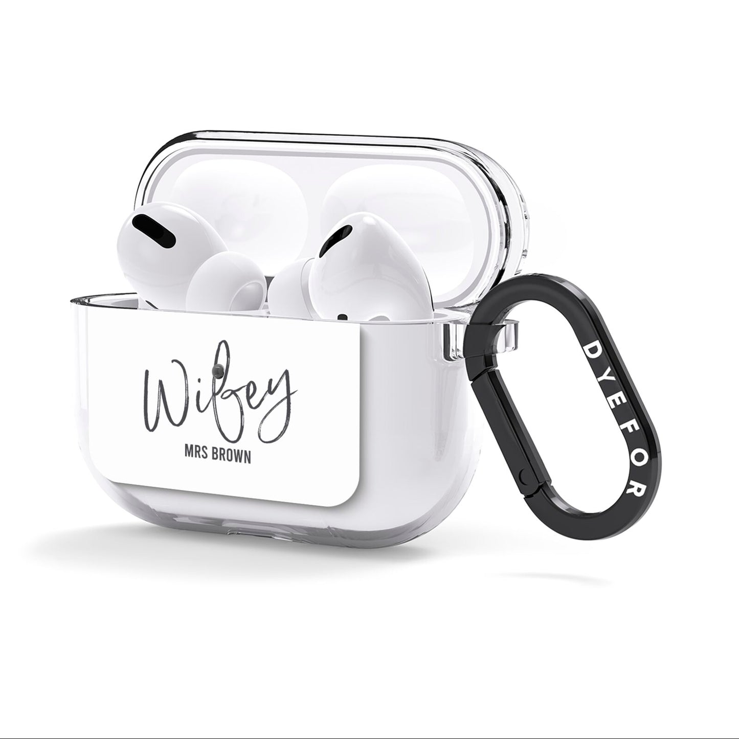 Personalised Wifey White AirPods Clear Case 3rd Gen Side Image