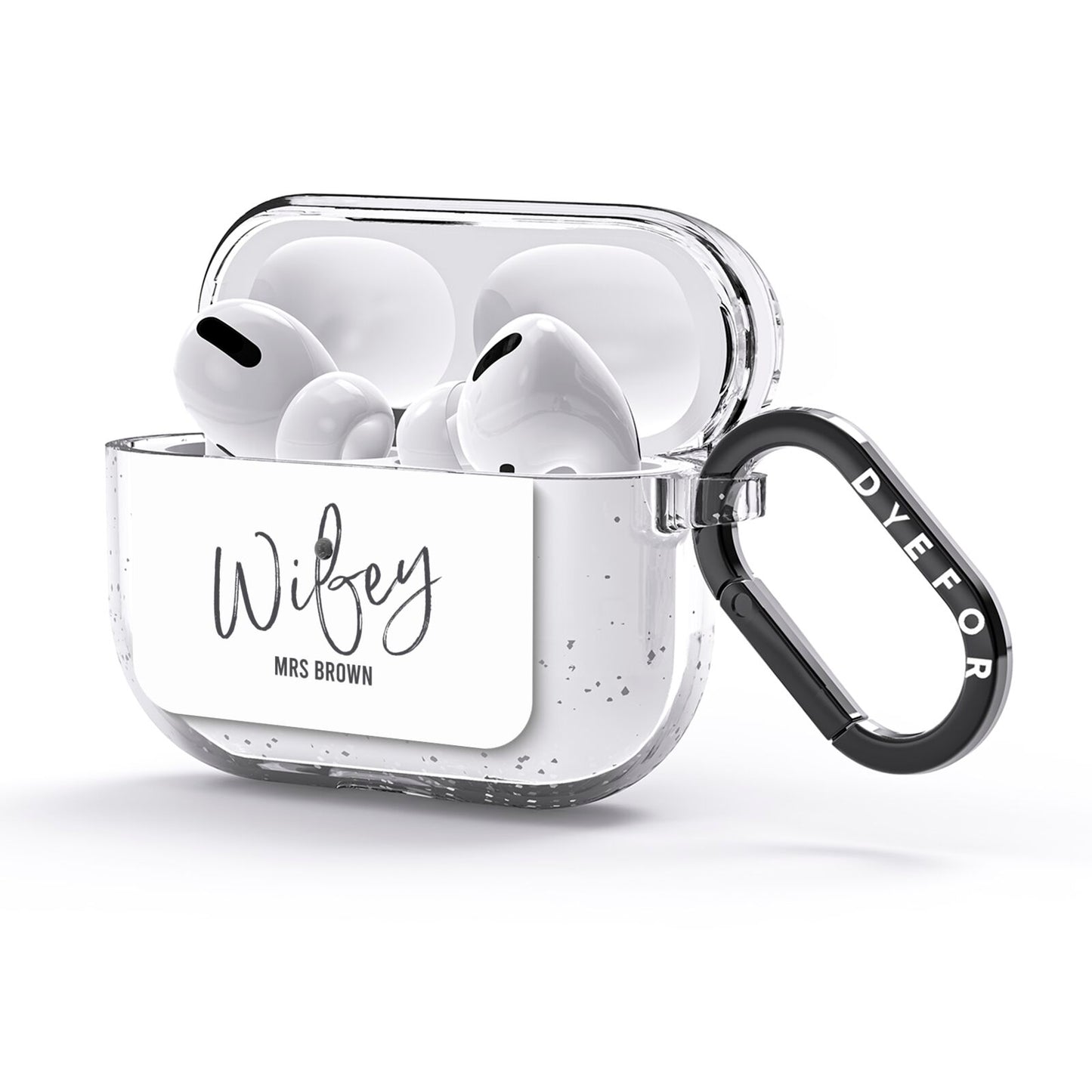 Personalised Wifey White AirPods Glitter Case 3rd Gen Side Image