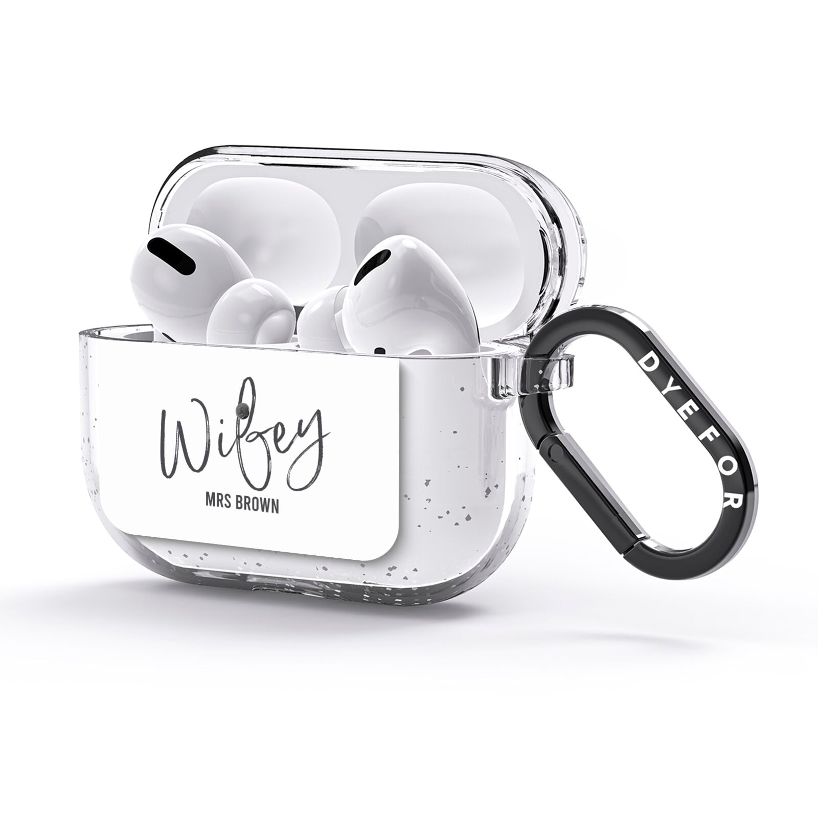 Personalised Wifey White AirPods Glitter Case 3rd Gen Side Image