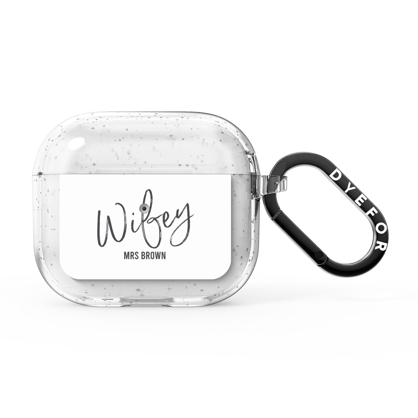 Personalised Wifey White AirPods Glitter Case 3rd Gen