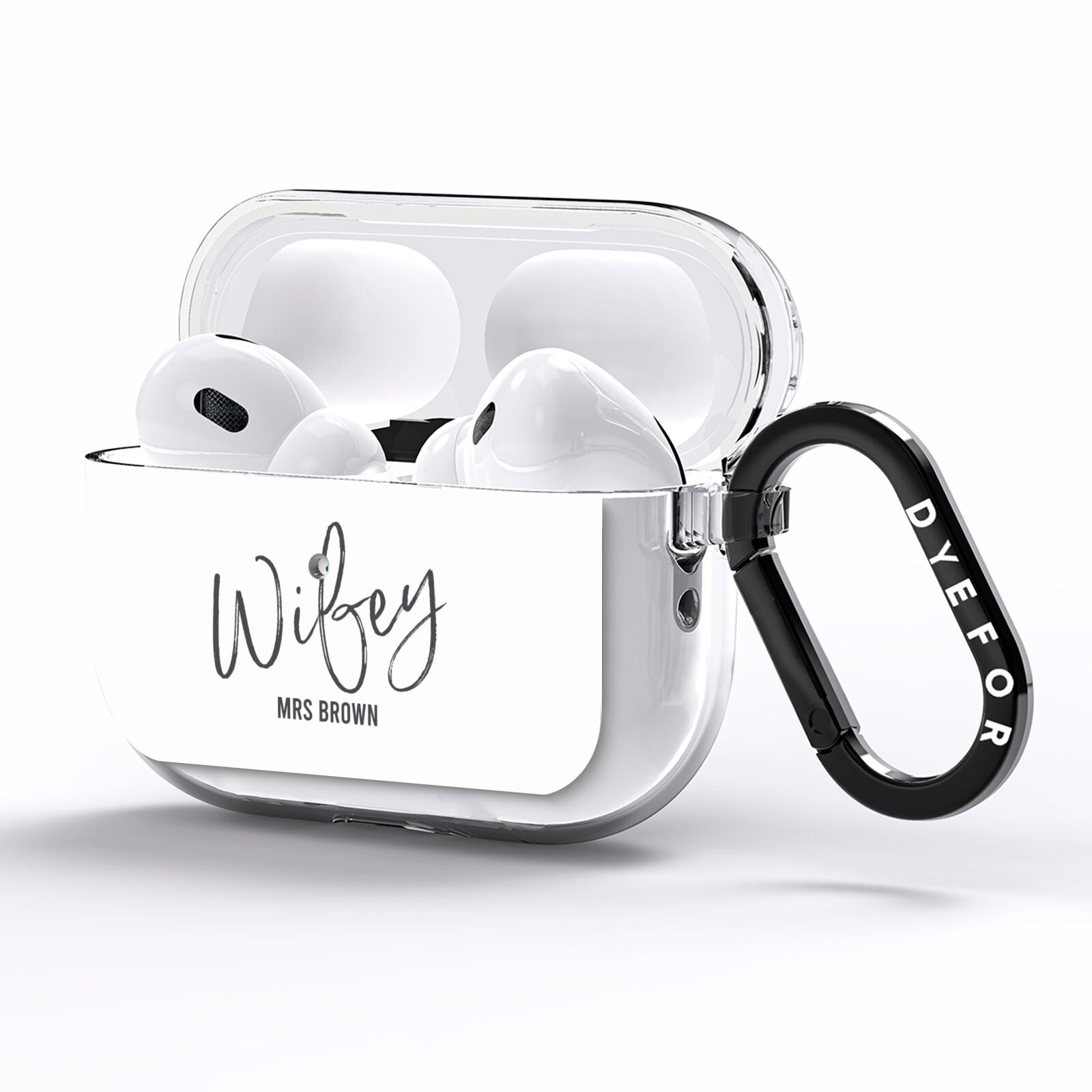 Personalised Wifey White AirPods Pro Clear Case Side Image