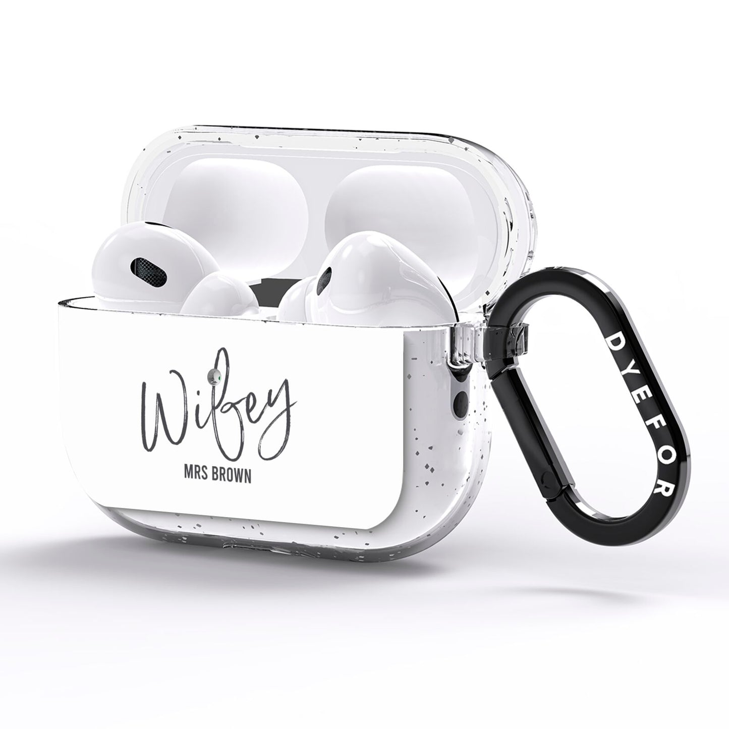 Personalised Wifey White AirPods Pro Glitter Case Side Image