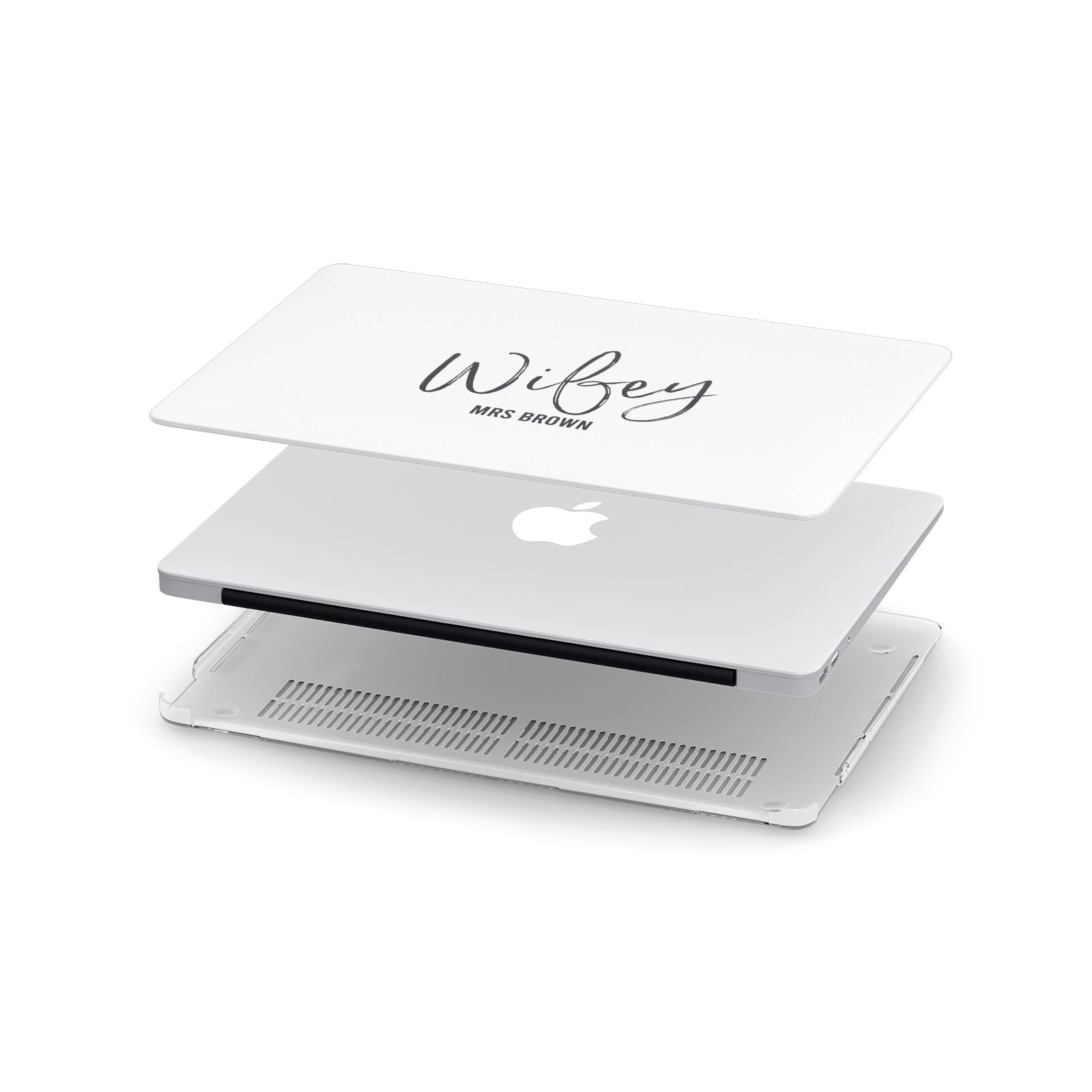 Personalised Wifey White Apple MacBook Case in Detail