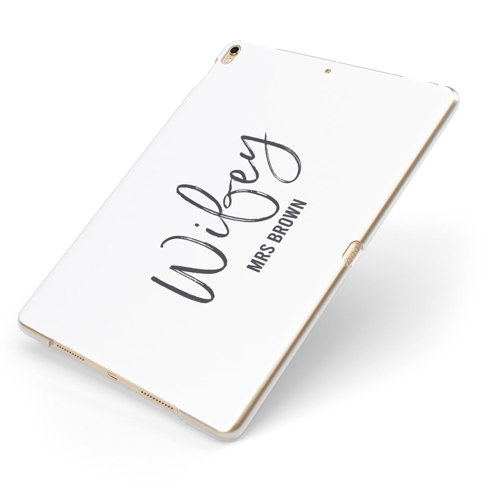 Personalised Wifey White Apple iPad Case on Gold iPad Side View