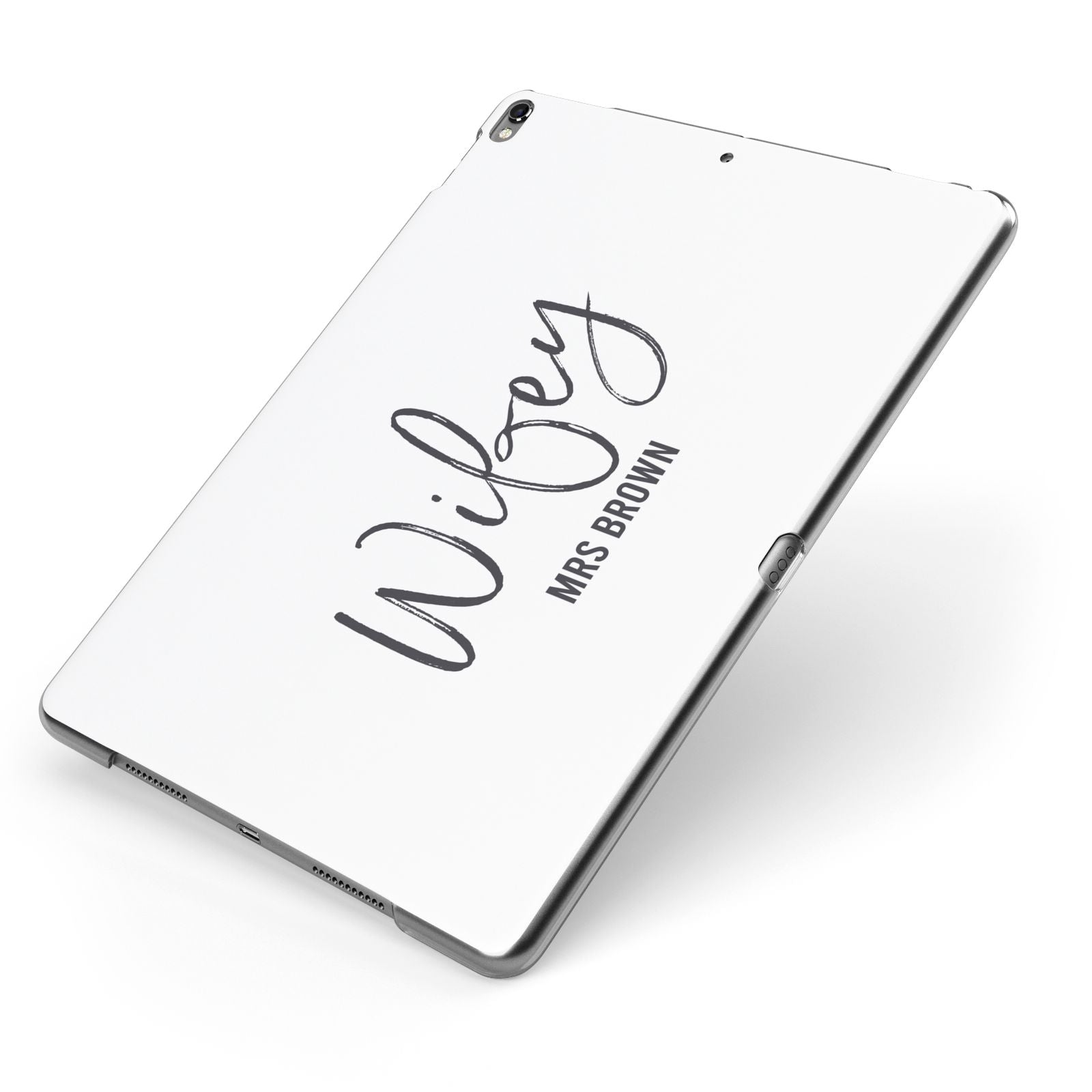 Personalised Wifey White Apple iPad Case on Grey iPad Side View