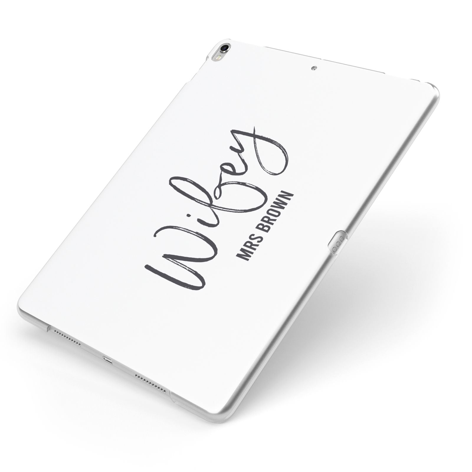Personalised Wifey White Apple iPad Case on Silver iPad Side View
