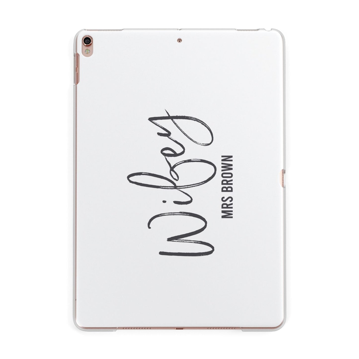 Personalised Wifey White Apple iPad Rose Gold Case