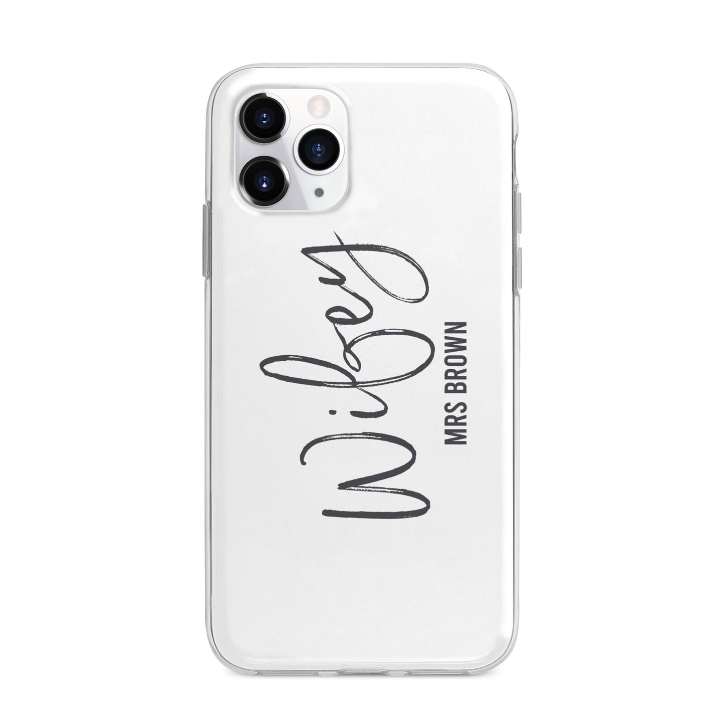 Personalised Wifey White Apple iPhone 11 Pro Max in Silver with Bumper Case
