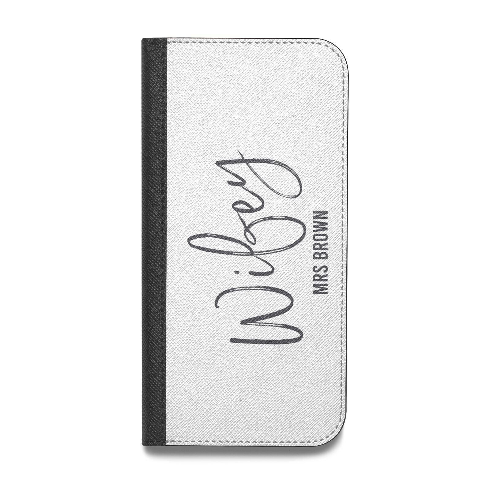 Personalised Wifey White Vegan Leather Flip Samsung Case