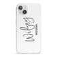 Personalised Wifey White iPhone 13 Clear Bumper Case