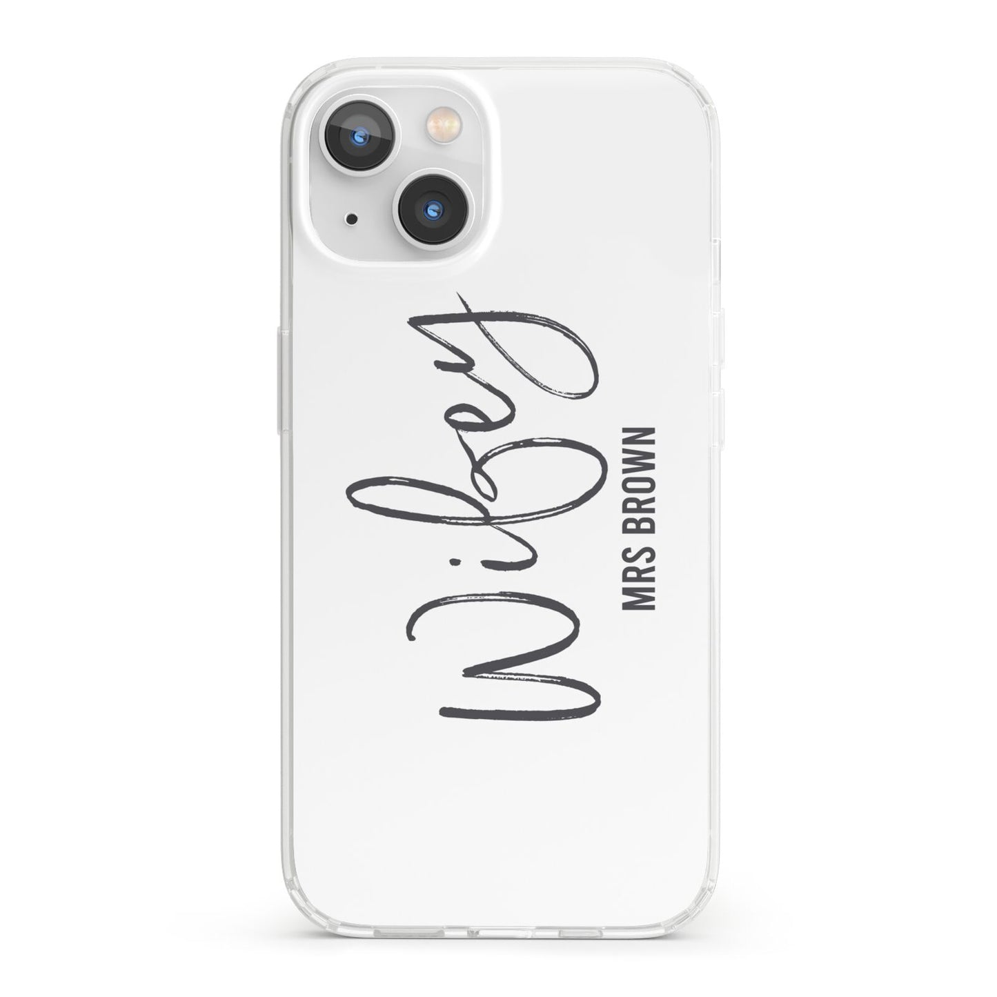 Personalised Wifey White iPhone 13 Clear Bumper Case