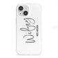 Personalised Wifey White iPhone 13 Mini Clear Bumper Case