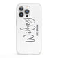 Personalised Wifey White iPhone 13 Pro Clear Bumper Case