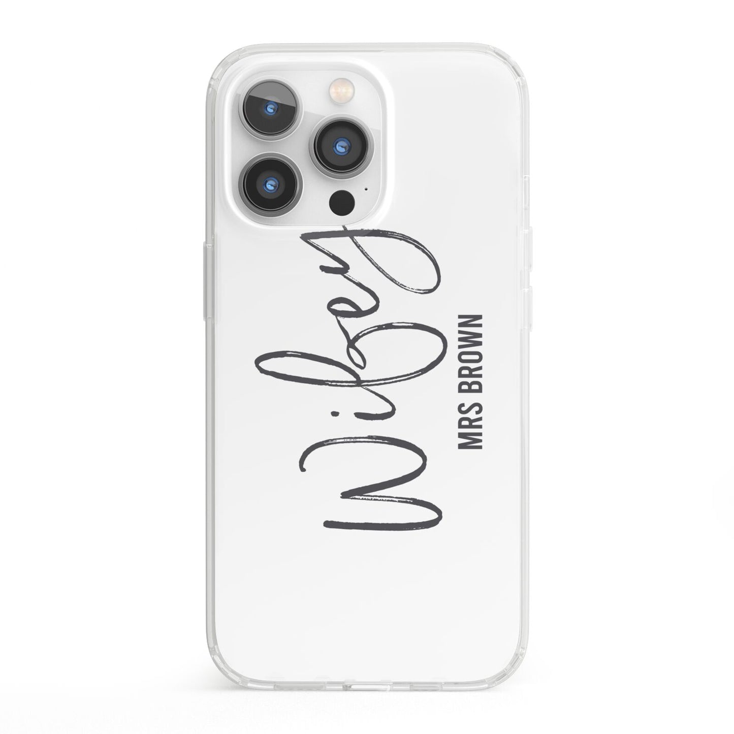 Personalised Wifey White iPhone 13 Pro Clear Bumper Case