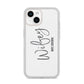 Personalised Wifey White iPhone 14 Clear Tough Case Starlight