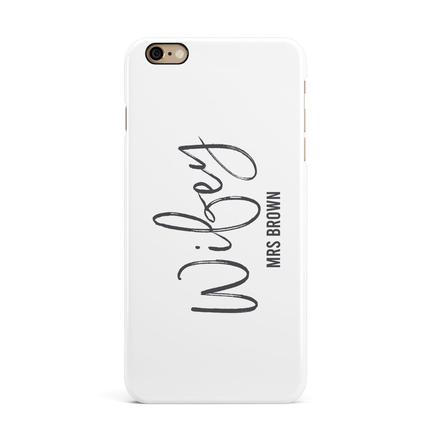 Personalised Wifey White iPhone 6 Plus 3D Snap Case on Gold Phone
