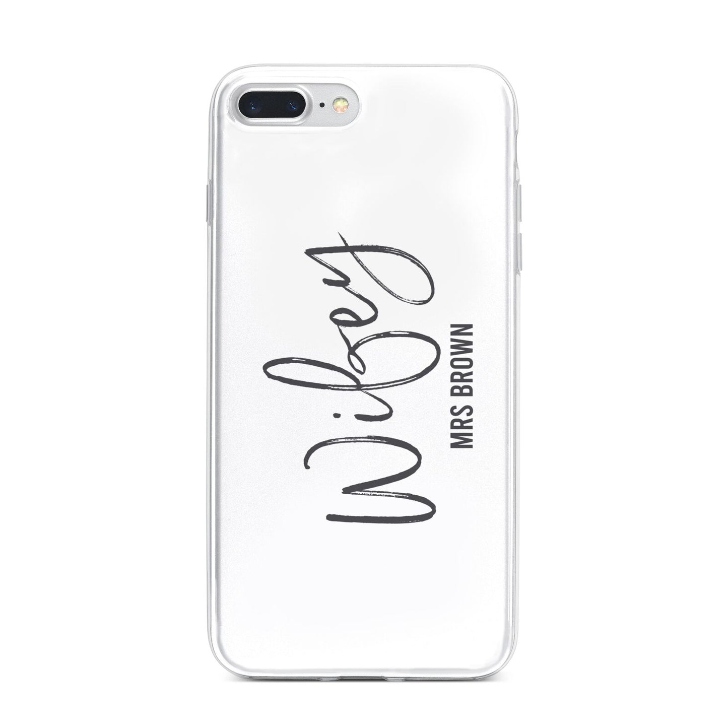 Personalised Wifey White iPhone 7 Plus Bumper Case on Silver iPhone