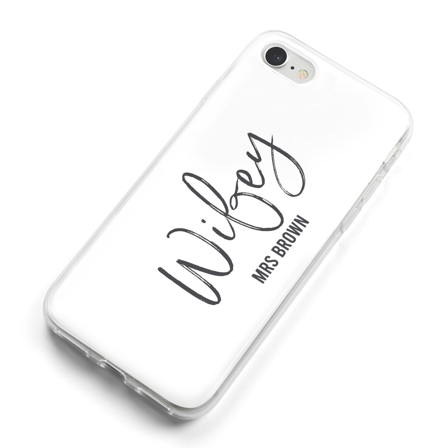 Personalised Wifey White iPhone 8 Bumper Case on Silver iPhone Alternative Image