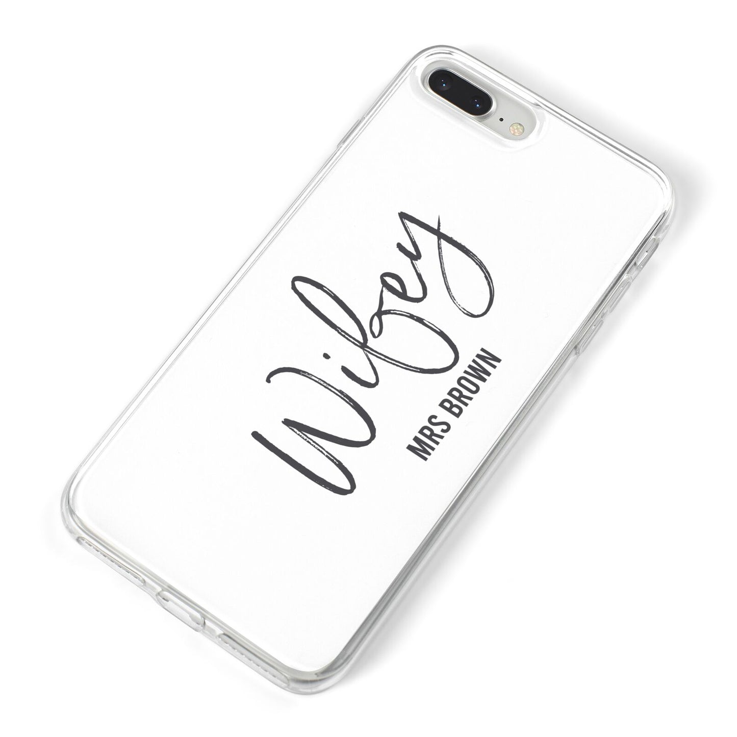 Personalised Wifey White iPhone 8 Plus Bumper Case on Silver iPhone Alternative Image