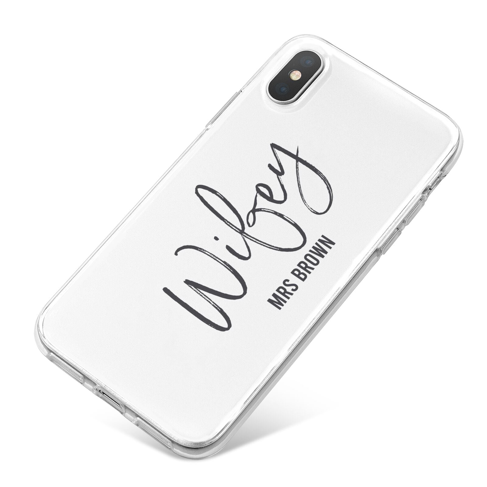 Personalised Wifey White iPhone X Bumper Case on Silver iPhone