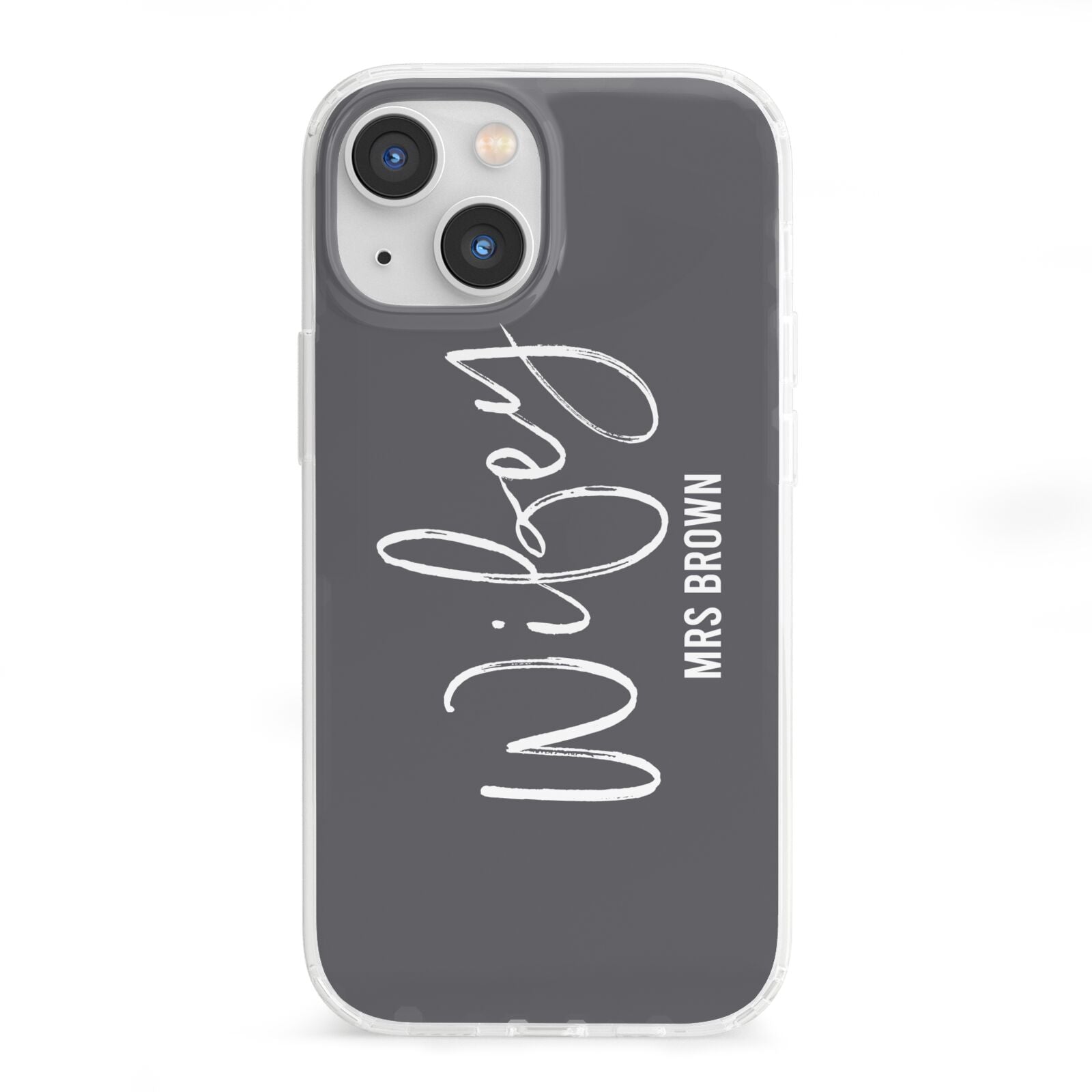 Personalised Wifey iPhone 13 Mini Clear Bumper Case