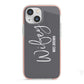 Personalised Wifey iPhone 13 Mini TPU Impact Case with Pink Edges