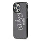 Personalised Wifey iPhone 13 Pro Max Black Impact Case Side Angle on Silver phone